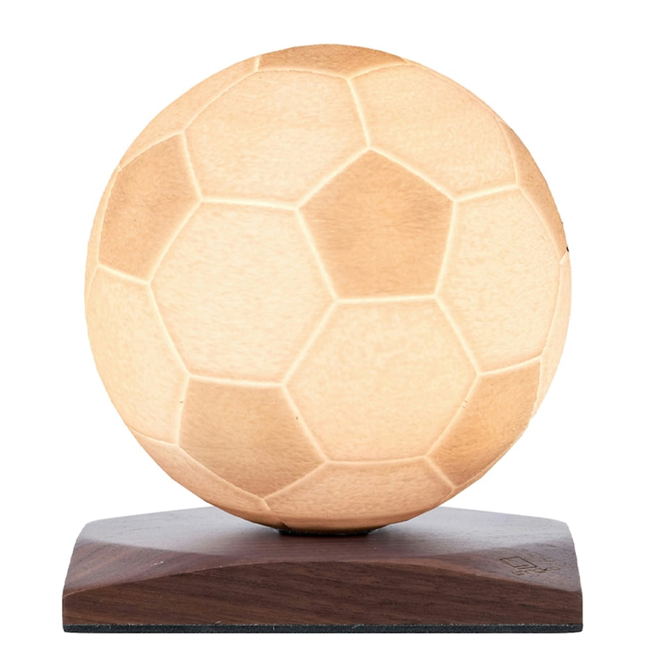 image 1 of Gingko Design Smart FootballSpin Lamp with Wooden Walnut Base - Large | Multi