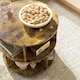 image 8 of 2 Tier Round Coffee Tea Table End Side Desk Sector Divider Shelves Storage | Multi | 60 x 60 x 55.5