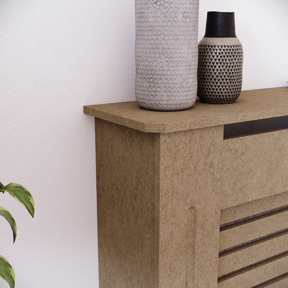 image 1 of Vida Designs Milton Radiator Cover MDF Slatted Cabinet, Unfinished, 78cm