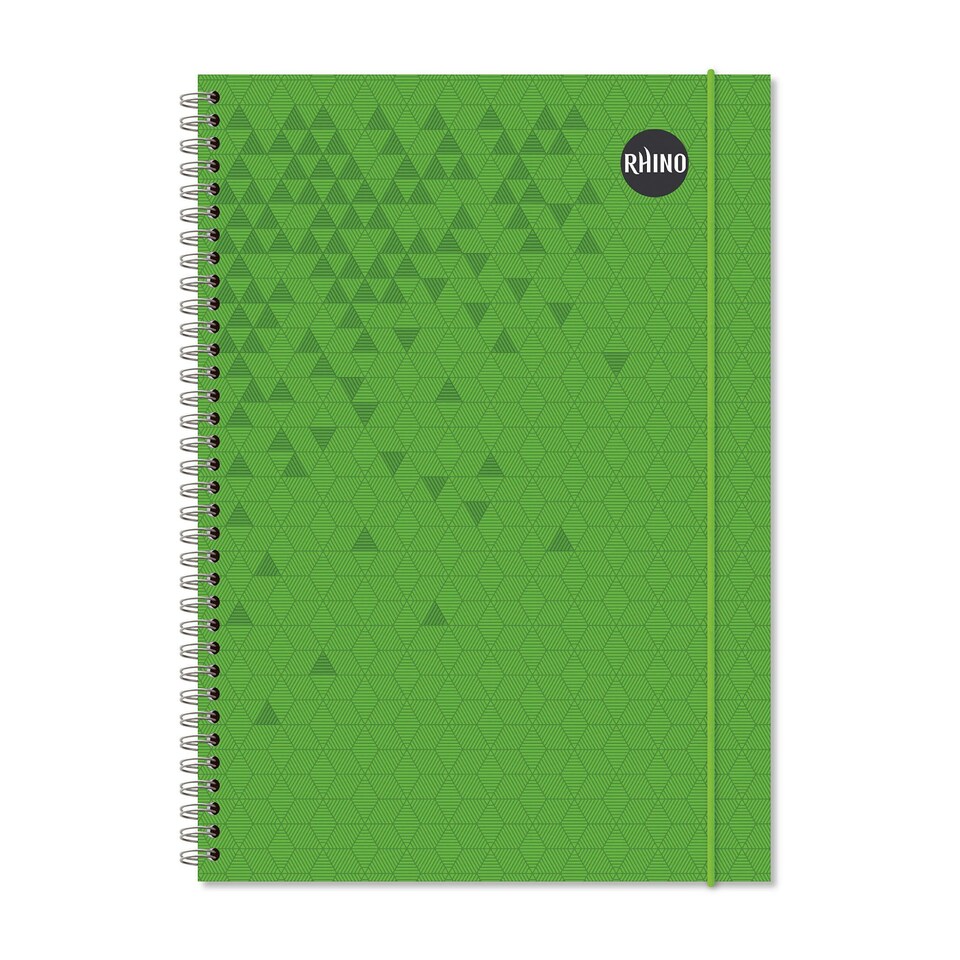 image 1 of Rhino A4 200 Page Green Cover 8mm Lined Softback Notebook
