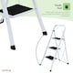 image 10 of Oypla Foldable 3 Step Ladder Stepladder Non Slip Tread Safety Steel White