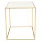 image 3 of Interiors by Premier Gold Finish Console Table, Sleek Gold Iron Frame with White Rectangular Marble Top, Open‑Frame Console Gold