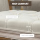 image 5 of HOMCOM Accent Bench Tufted Upholstered Foot Stool Linen-Touch Ottoman Cream