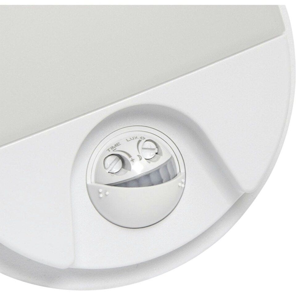 image 1 of CGC LEAH White Opal Oval Outdoor Wall Light With PIR Motion Sensor White