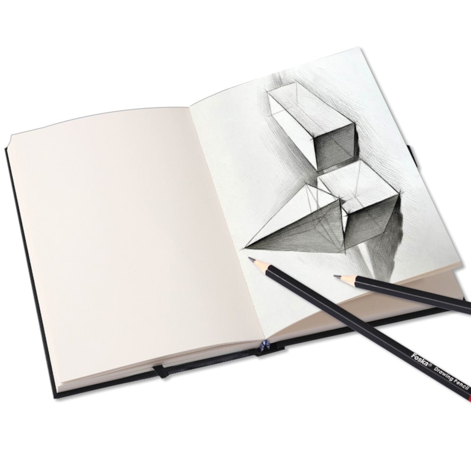 image 1 of Sketch Book 80 Sheets with Elastic Closure and Bookmark 13.9 x 20cm