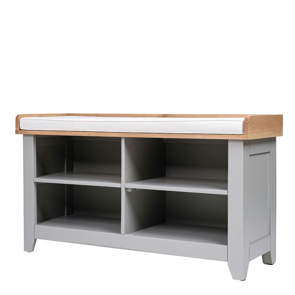 image 1 of Charnwood Hallway Bench with Open Shoe Tidy Free Standing Grey 20kg