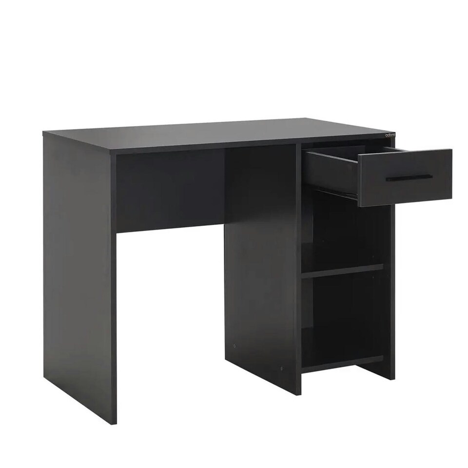 image 1 of Adore Anthracite Grey Study Desk with Drawer & Shelves Grey