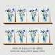 image 4 of Blue Iris Flower Bouquet Vase Floral Watercolour Art Cards Pack of 8