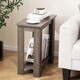 image 7 of COSTWAY 2-Tier End Table Modern Side Table w/Storage Shelf Grey