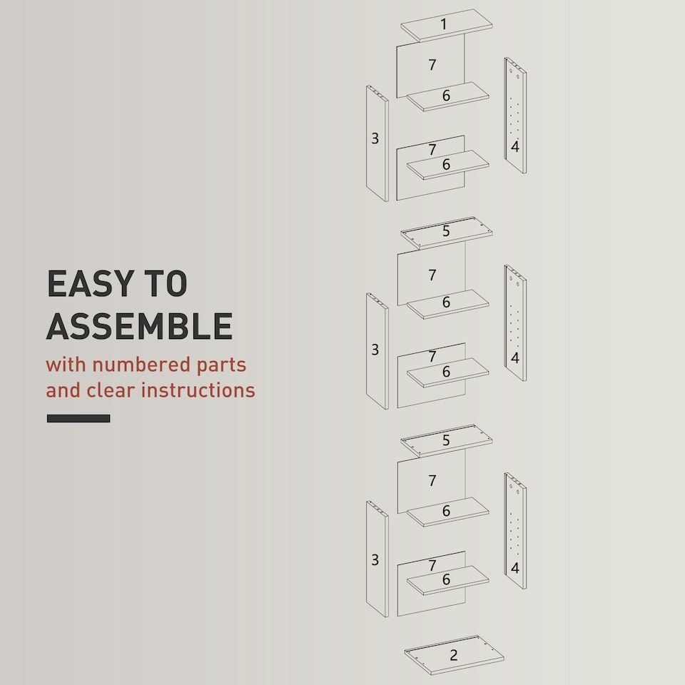 image 1 of HOMCOM CD Storage Unit DVD Storage Tower with Compartments Grey | 33W x 24D x 140H cm