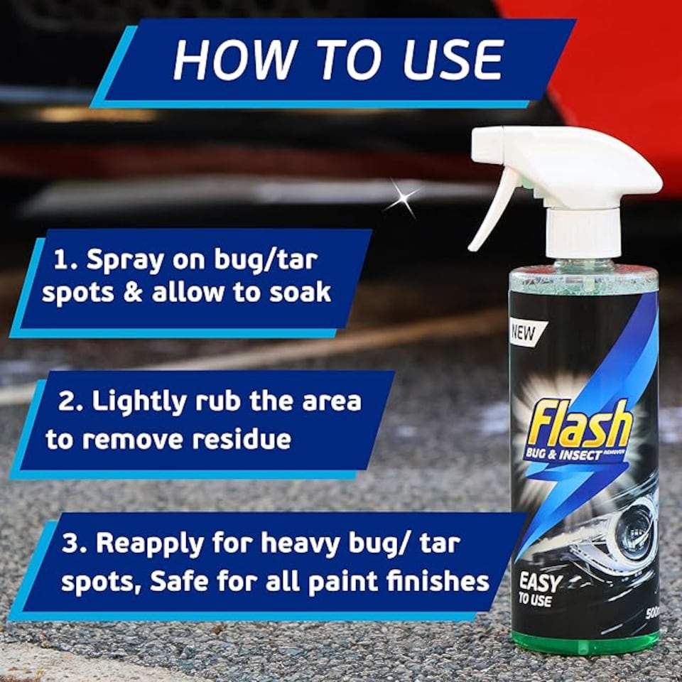 image 1 of Flash Car Care Bug & Insect Remover 3 x 500ml
