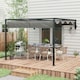 image 2 of Outsunny 2 x 3(m) Wall Mounted Pergola with Retractable Roof, Dark Grey