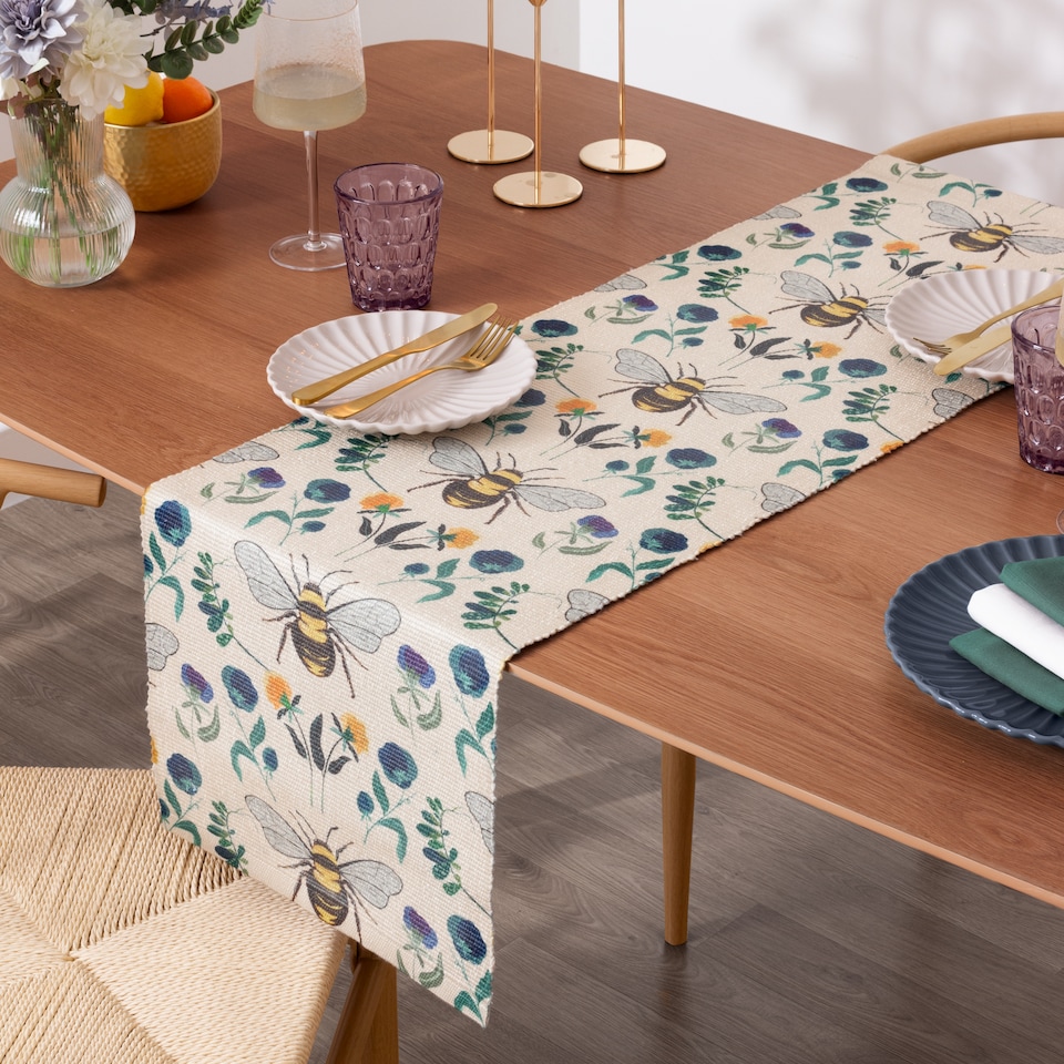 Wylder Wild Garden Indoor/Outdoor Table Runner, Multicoloured, 180 x 35cm