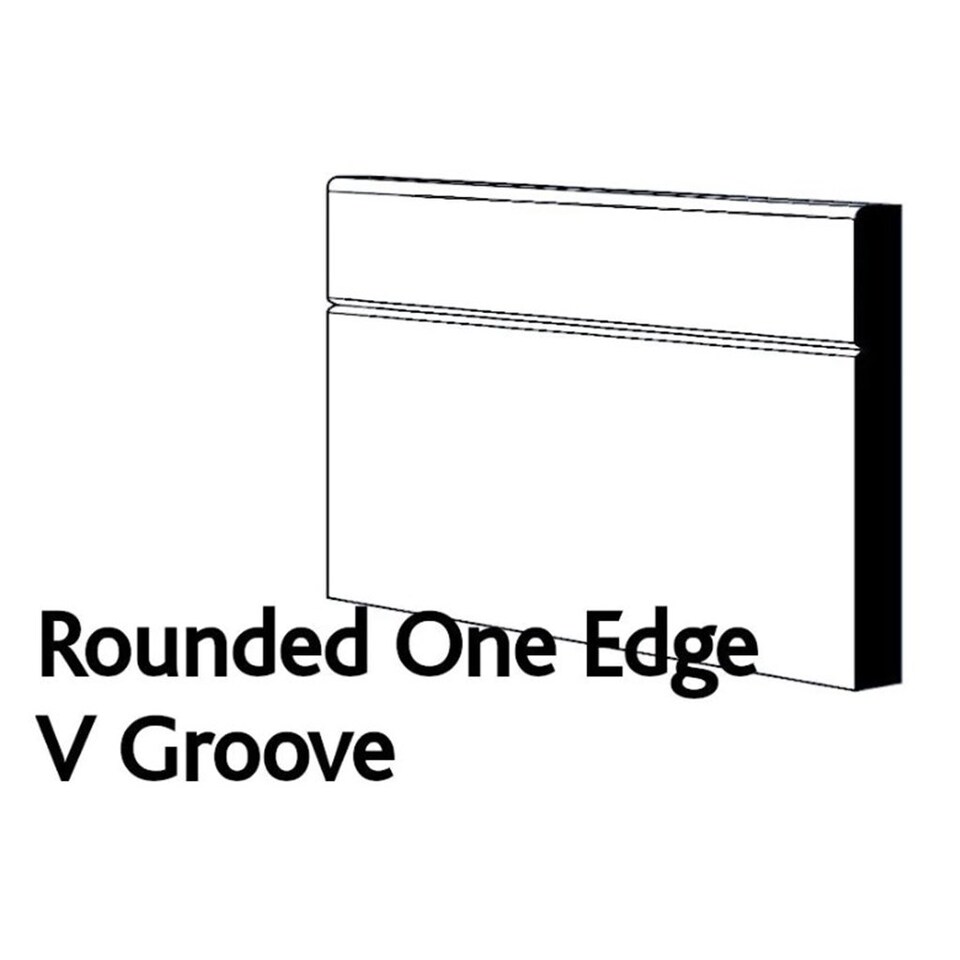 image 1 of PACK OF 15 (Total 15 Units) - 18mm x 68mm White Primed MDF Rounded One Edge V Groove Architrave - 4400mm Length