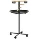 image 6 of PawHut Metal Bird Table Play Stand, Bird Feeder Station with Wheels Feeding Bowl