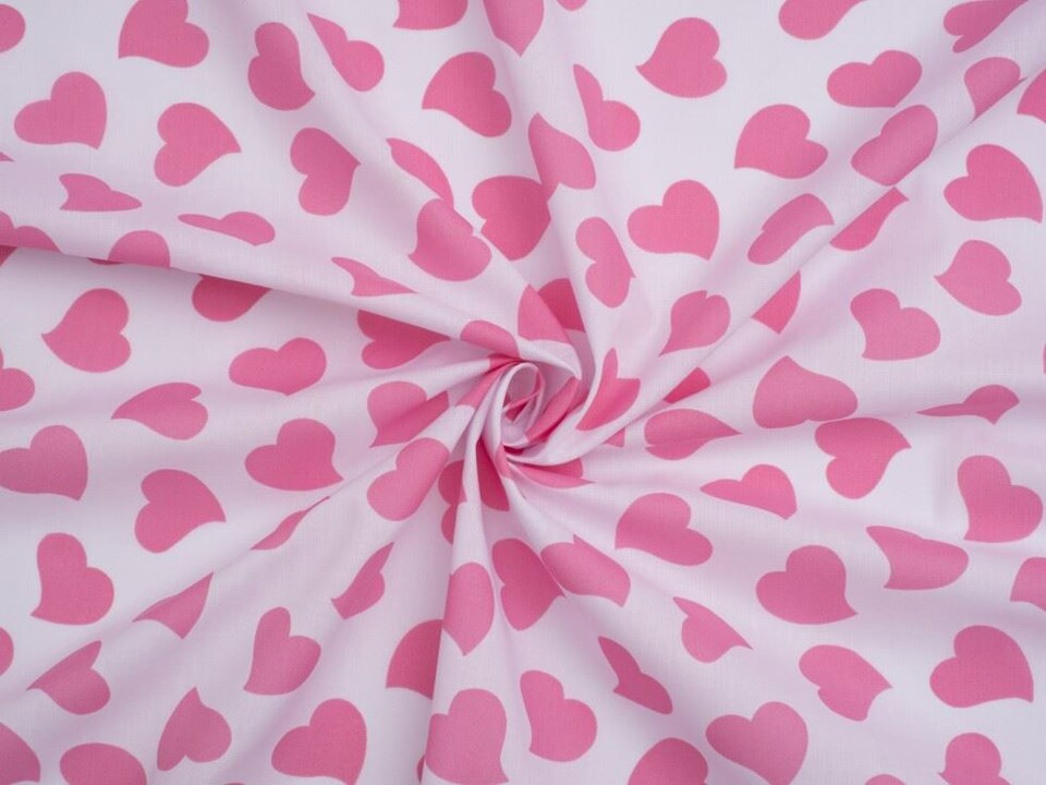 Pink Printed Polycotton Fabric for Dressmaking, 112.5cm / 44" Wide - per metre