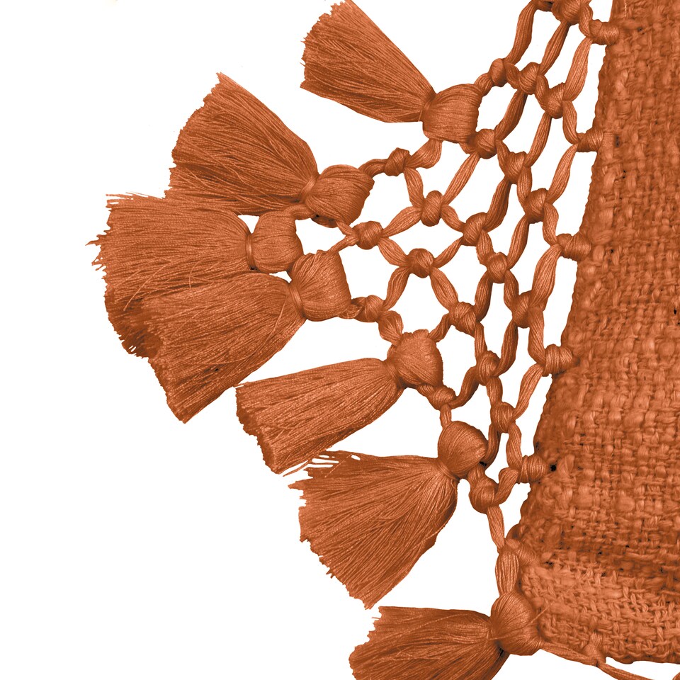 image 1 of Yard Anko Macramé Tassel Cushion, Pecan, 45 x 45cm