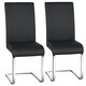 image 1 of Yaheetech  Set of 2 Dining Chairs Faux Leather Chairs with Metal Legs Black