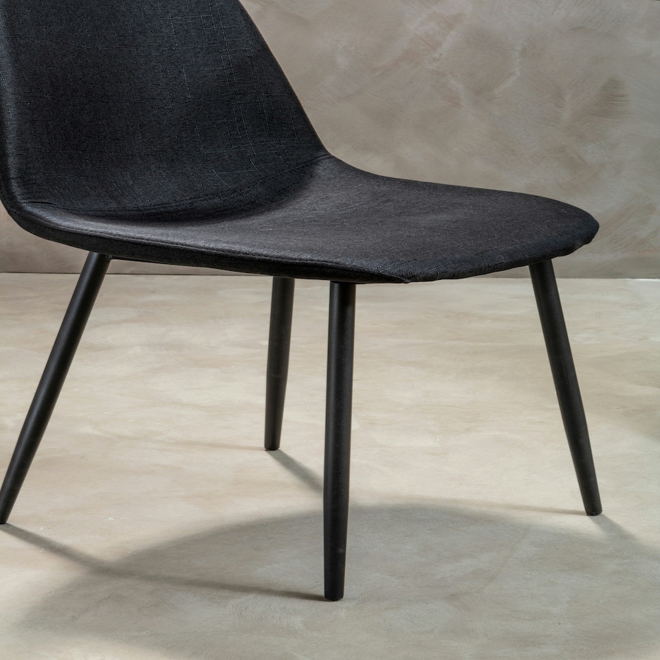 image 1 of Interiors By Premier Comfortable Sturdy Black Fabric Dining Chair, Contemporary Modern Dining Chair, Versatile Modern Chair Black