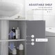 image 7 of kleankin 60x60cm Under-Sink Storage Cabinet w/ Adjustable Shelf Grey White White | White, Grey