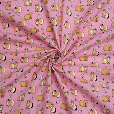 Pink Printed Polycotton Fabric for Dressmaking, 112.5cm / 44" Wide - per metre
