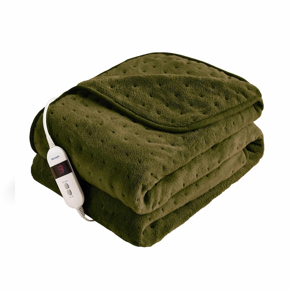 image 1 of Silentnight Luxury Heated Throw, Olive | Green | Olive | One Size | 1