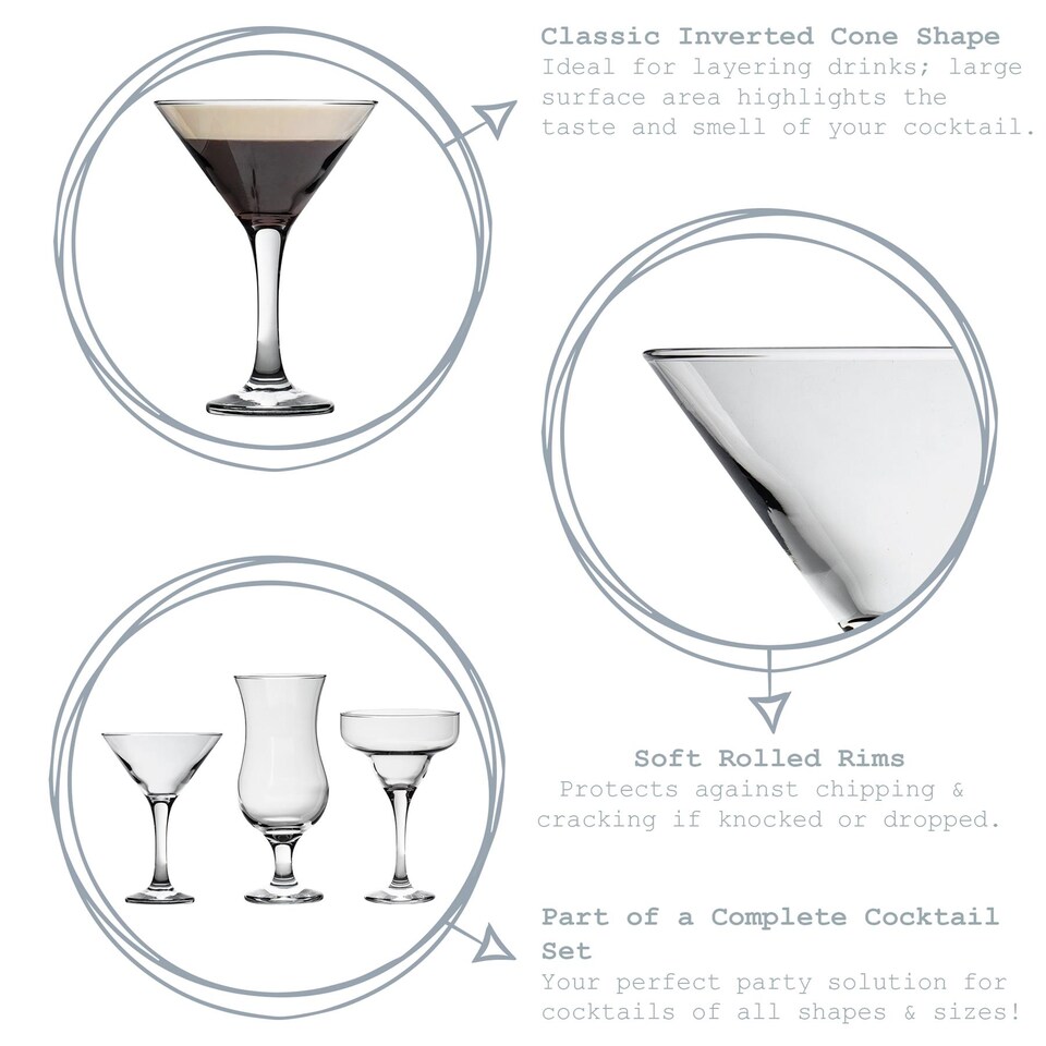 image 1 of Rink Drink  Martini Glasses - 175ml - Clear - Pack of 6