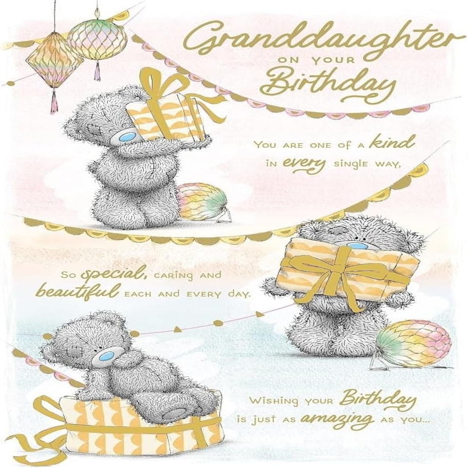 image 1 of Bear Images With Presents Granddaughter Birthday Card