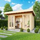 image 1 of Dorset 73-Log Cabin, Wooden Garden Room, Timber Summerhouse, Home Office - L480 x W250 x H238.95 cm Brown