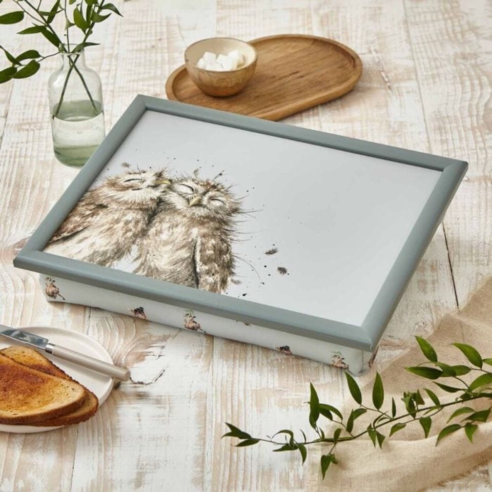 image 1 of Wrendale Designs Owl Lap Tray, 44 x 34 x 8 cm, Light Blue