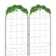 image 6 of Outsunny Set of 2 Metal Trellis for Climbing Plants, Floral Design, 50 x 180cm