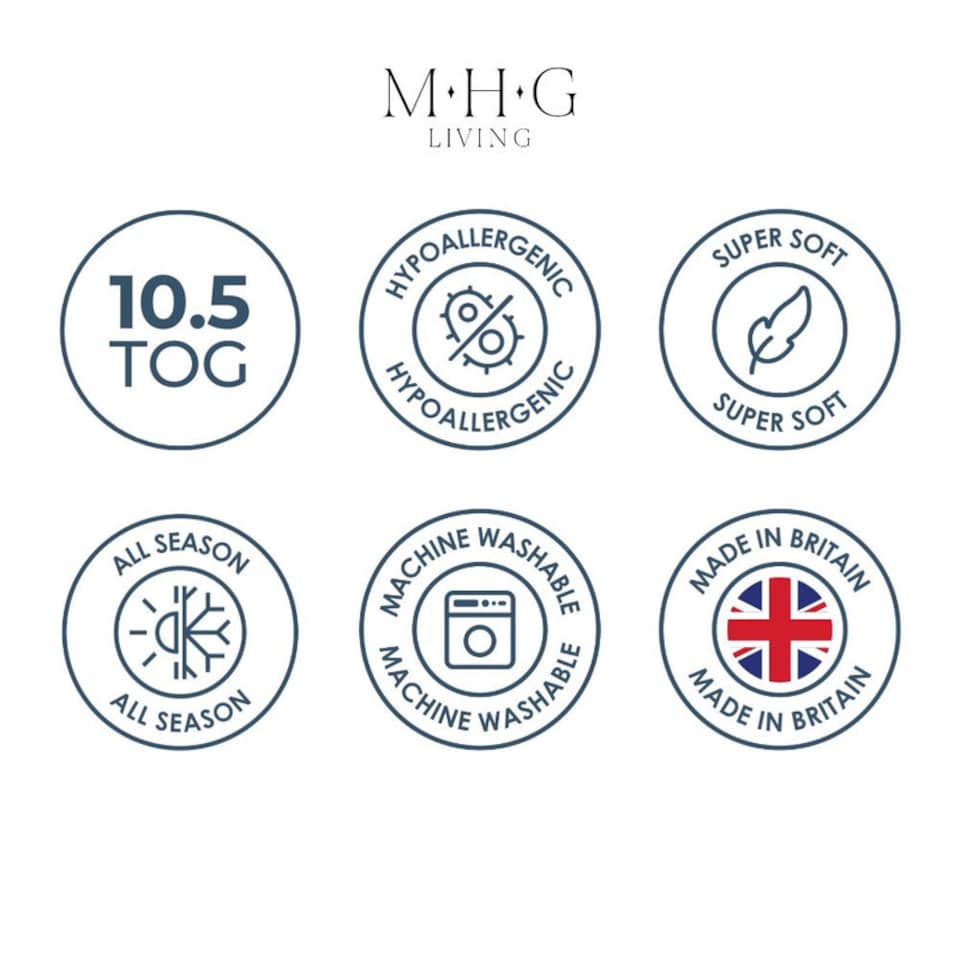 image 1 of MHG Living All Season Duvet 10.5 Tog – Year-Round Hollowfibre Quilt for All Weather|White|King