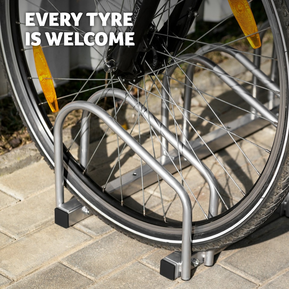image 1 of Bike Rack, for ground or wall-mounting - for 3 Bikes