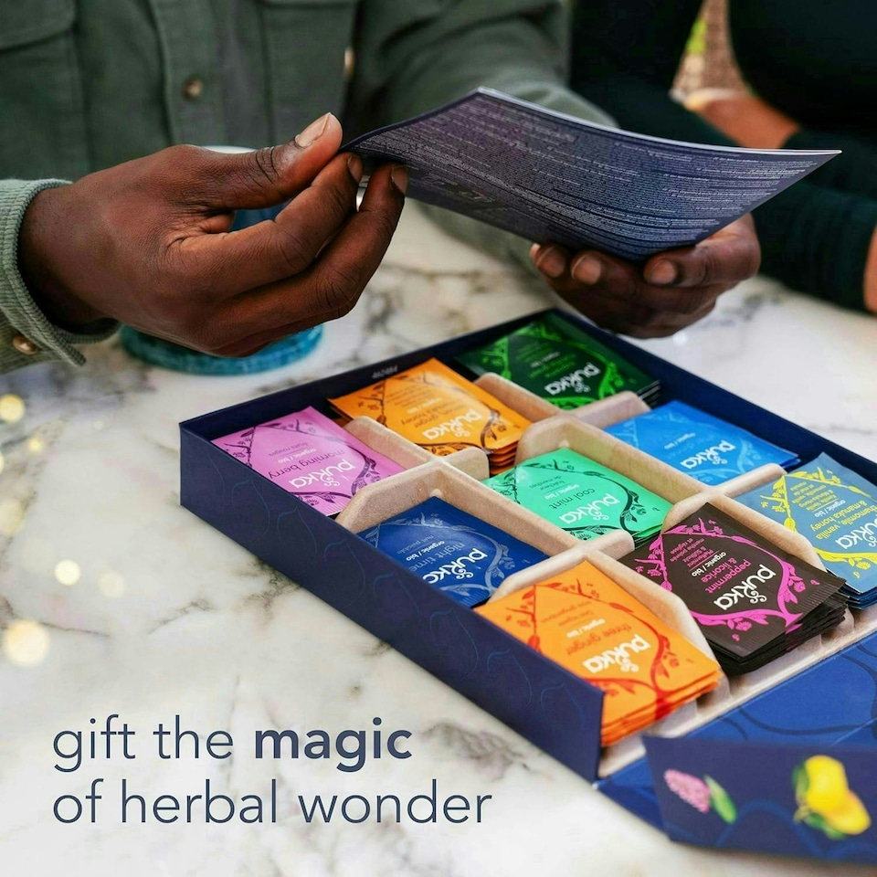 image 1 of Pukka Herbs Tea Selection Gift Set Box, Perfect Gift Idea, 45 Teabags, 9 Flavours | Blue | 1