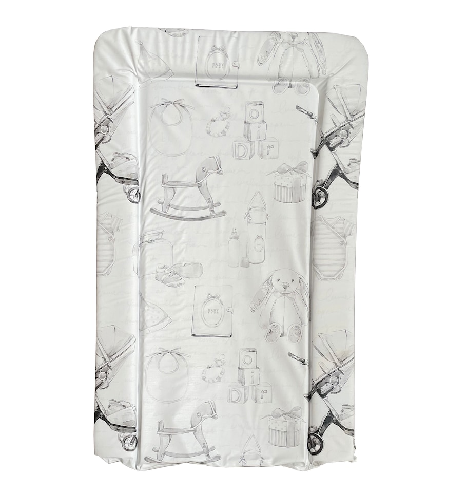 image 1 of Babybase Padded Changing Mat 74 x 46cm Vintage Baby Grey | White
