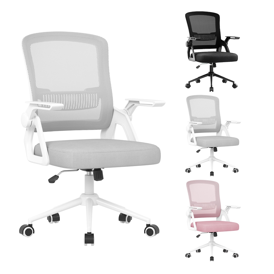 image 1 of Rattantree Ergonomic Swivel Computer Chair with Flip-Up Armrests