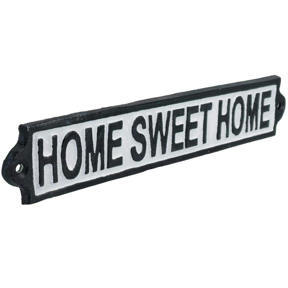 image 1 of Home Sweet Home Cast Iron Sign Plaque Door Wall House Gate Post Yard Hall