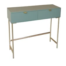 2 Drawer Bedside Table - Wood - L40 x W120 x H76 cm - Green Green