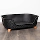 image 1 of 77cm x 58cm Black Plastic Raised Pet Basket with Legs