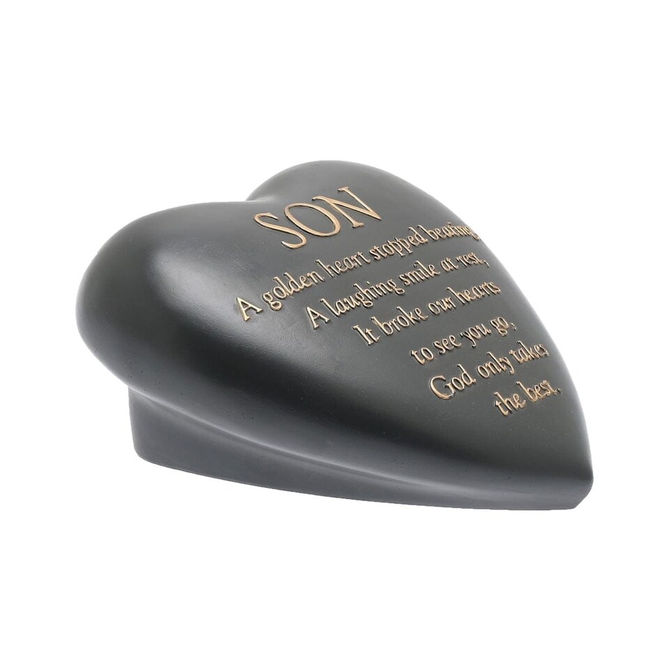 image 1 of Widdop Gifts Son Heart Shaped Graveside Plaque