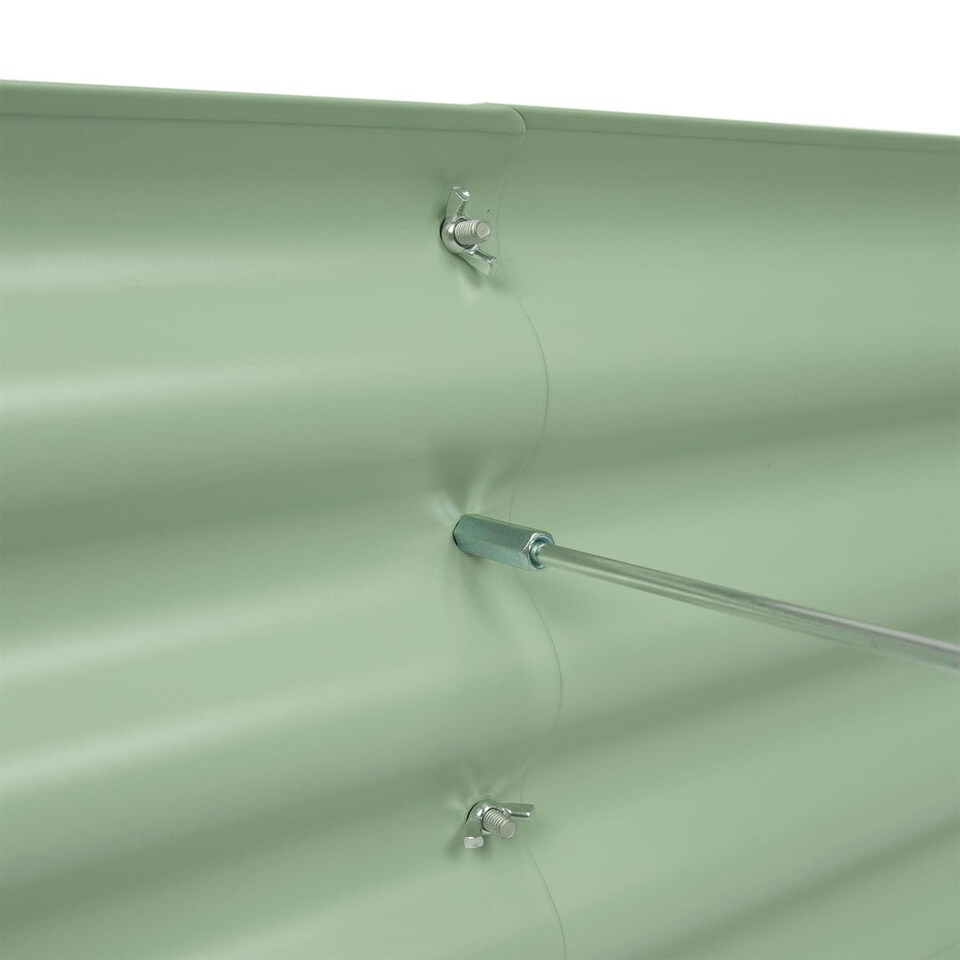 image 1 of Harbour Housewares Rounded Galvanised Steel Raised Garden Beds - 120cm x 60cm - Green - Pack of 2 | Green | Green