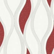 Direct Wallpapers Wave Textured Wallpaper - Red/White/Silver - 10m x 53cm | Red