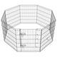 image 1 of Yaheetech 8-Panel Metal Pet Playpen, 61 × 76 cm Black