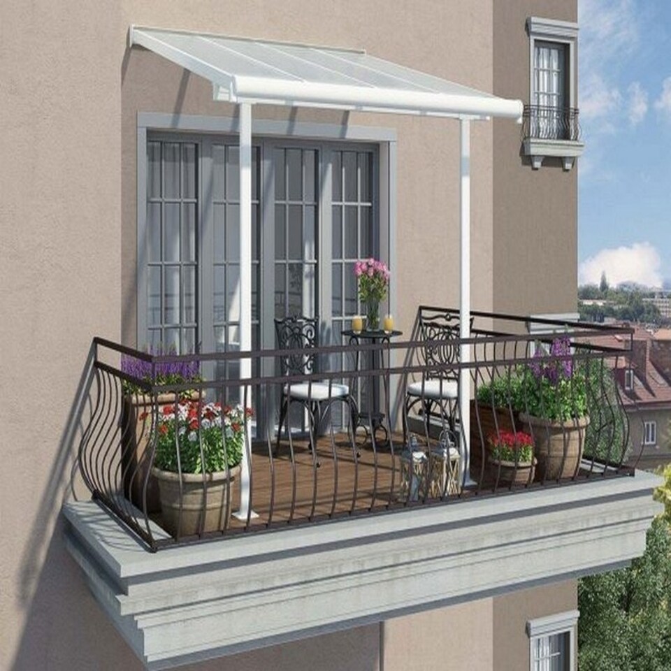 image 1 of Patio Cover Sierra 2.3 x 2.3 Clear - Polycarbonate - L224.5 x W224 x H300 cm - White White
