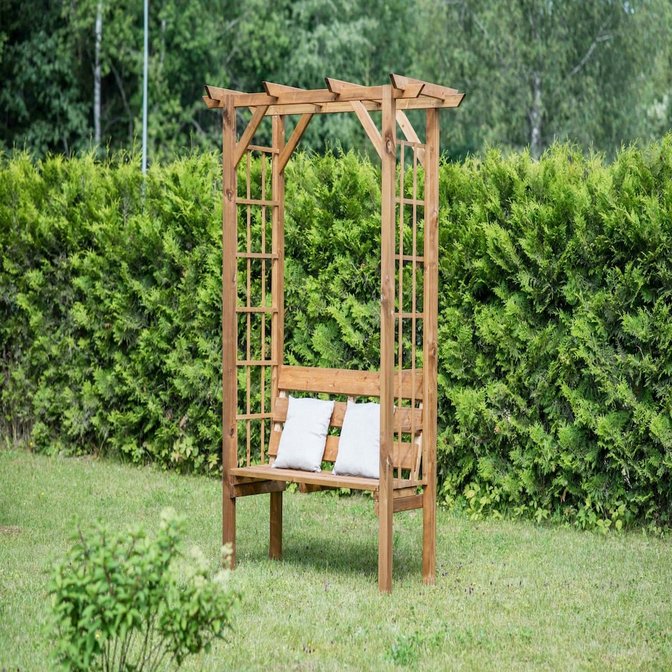 image 1 of Garden Arbour Pergola Garden Two Seat Bench