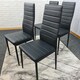 image 3 of Dining Chairs Set of 4 Black Leather Kitchen Chairs Black