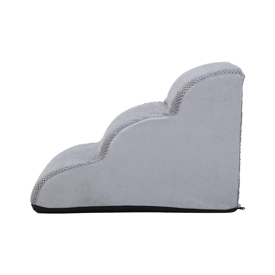 image 1 of Living and Home Non-Slip Pet Steps with Removable Washable Cover for Cats & Dogs | Grey | Grey | 1