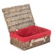 image 5 of 35cm Antique White Wash Split Willow Wicker Picnic Basket with Lining White | White | One Size