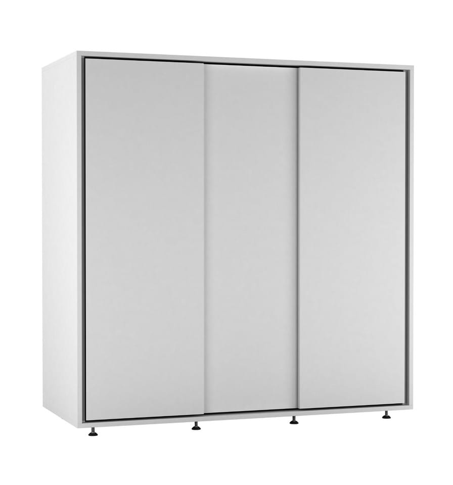 image 1 of 120cm 3 Sliding Doors Children Kids Wardrobe Bedroom Storage Closet Hanging Rail | White | White | 1