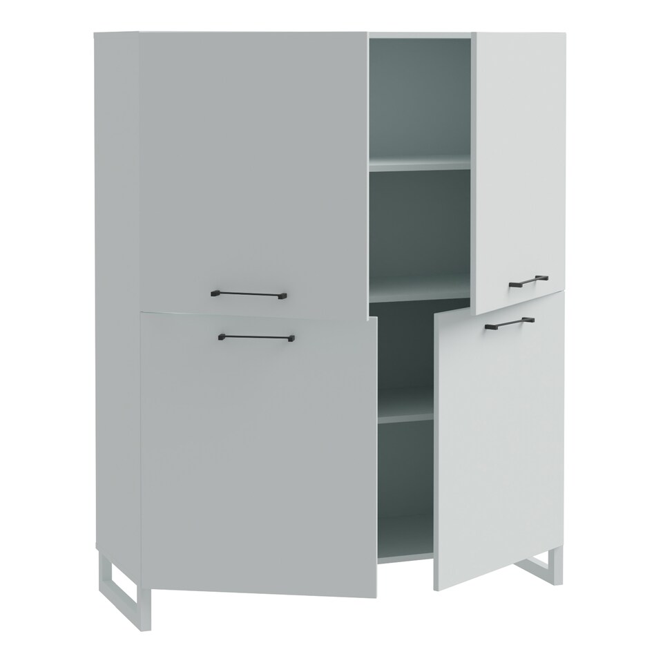 image 1 of Sali 4 Door Highboard in Light Grey